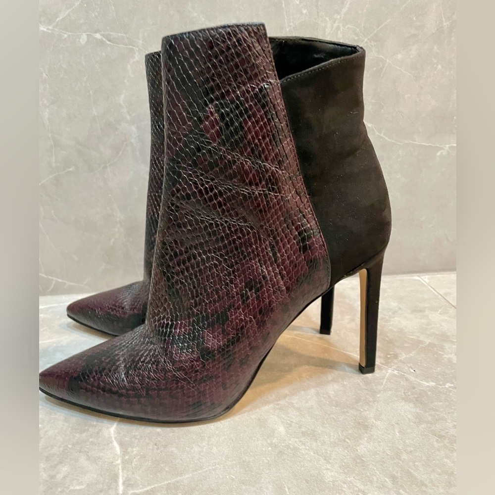 Nine West Tennon Pointed Ankle Boots Snakeskin Whimsygoth - Picture 5 of 7